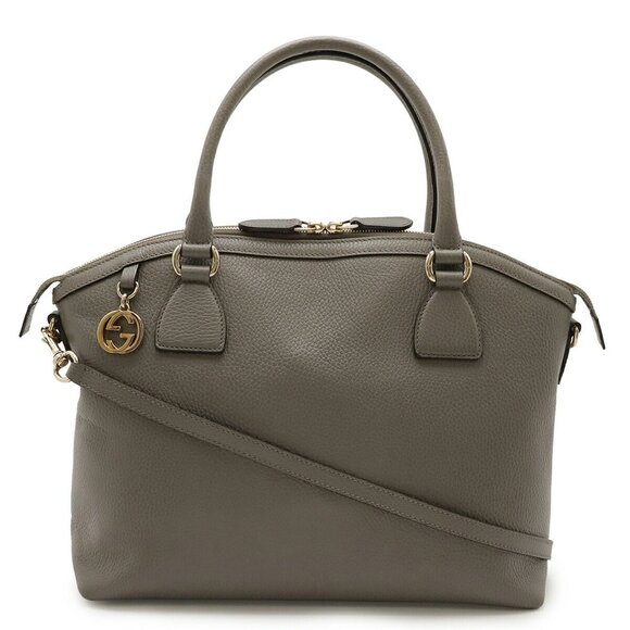 GUCCI Gray Leather Shoulder Bag - Picture 1 of 10